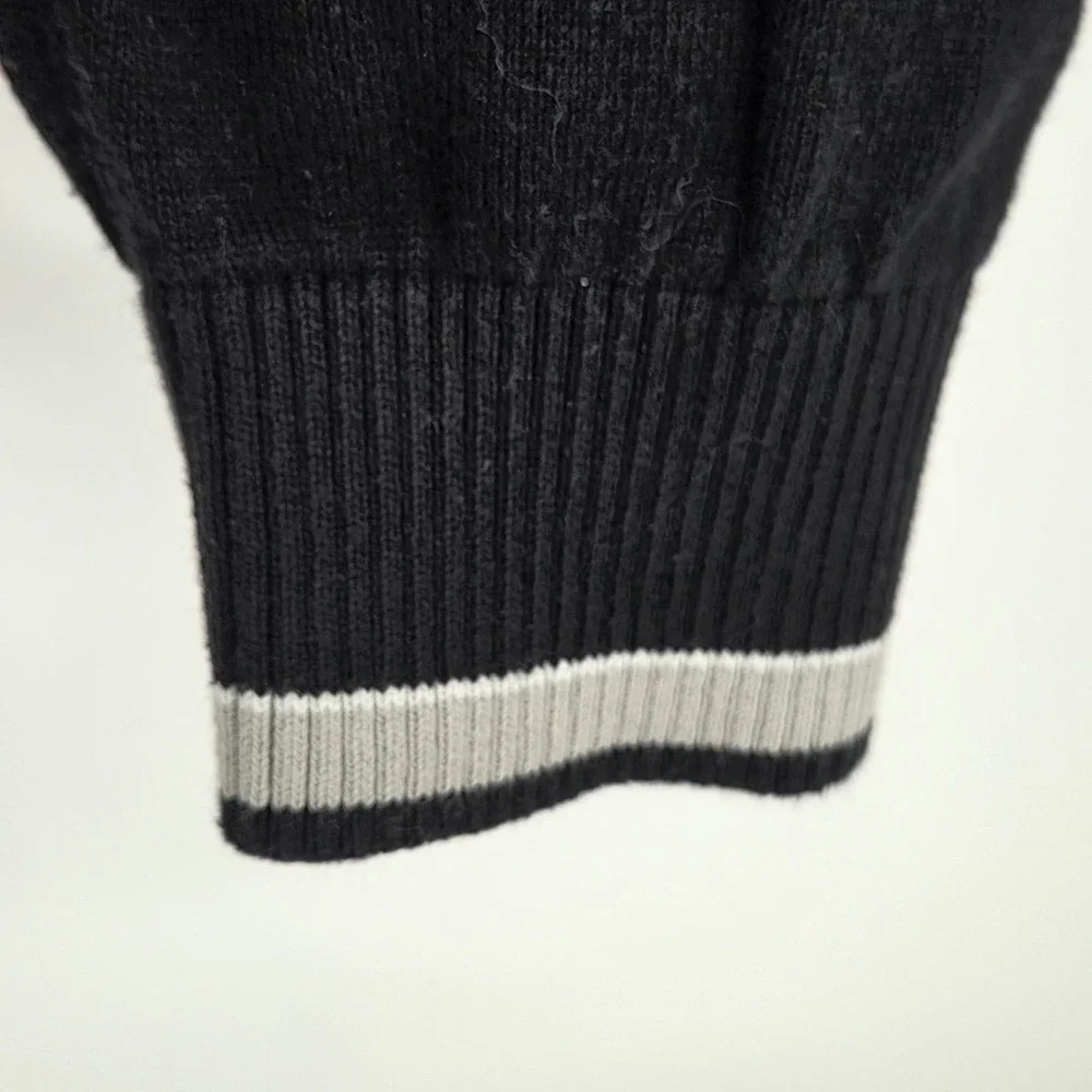Cobra Puma Golf Mens Black V-Neck Cotton Knit Sweater Pullover 563727 Size M